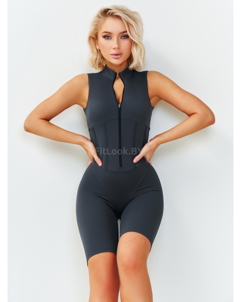 Комбинезон Neverlate Corset Gray  укороченный с фиксатором