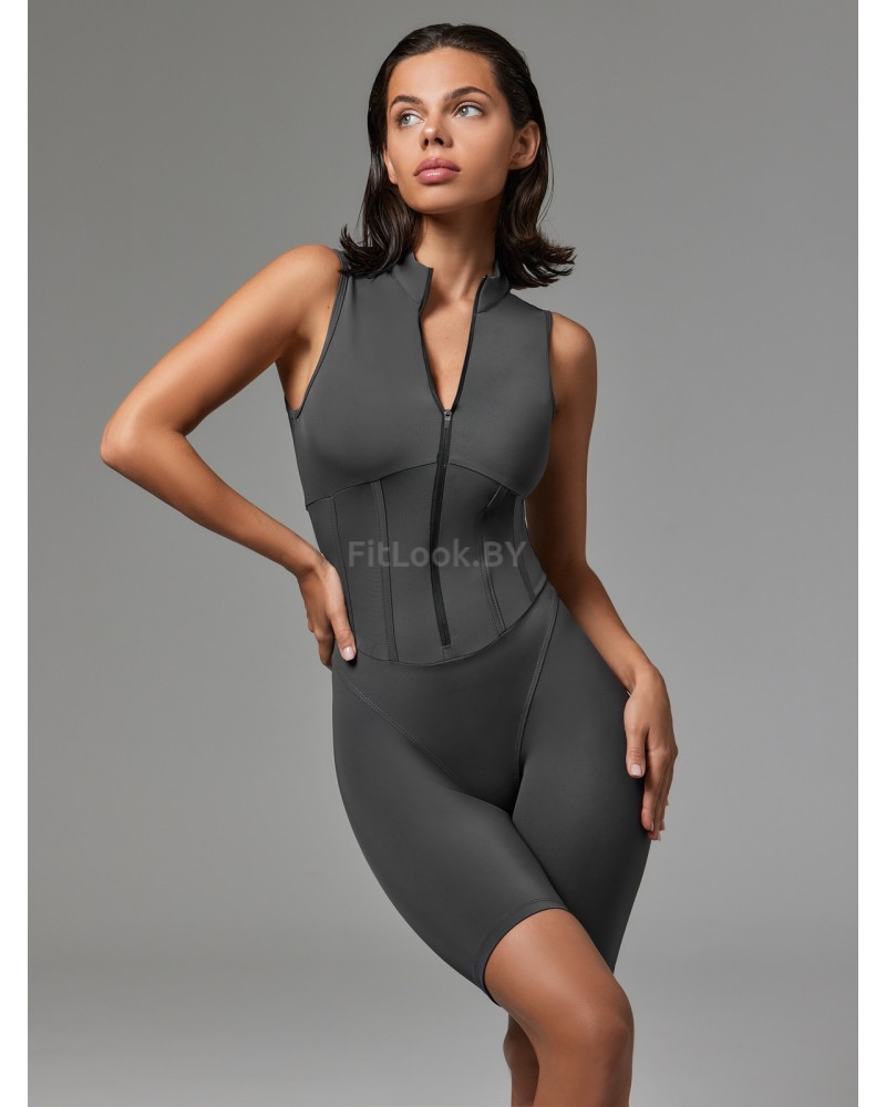 Комбинезон Neverlate Corset Gray  укороченный с фиксатором