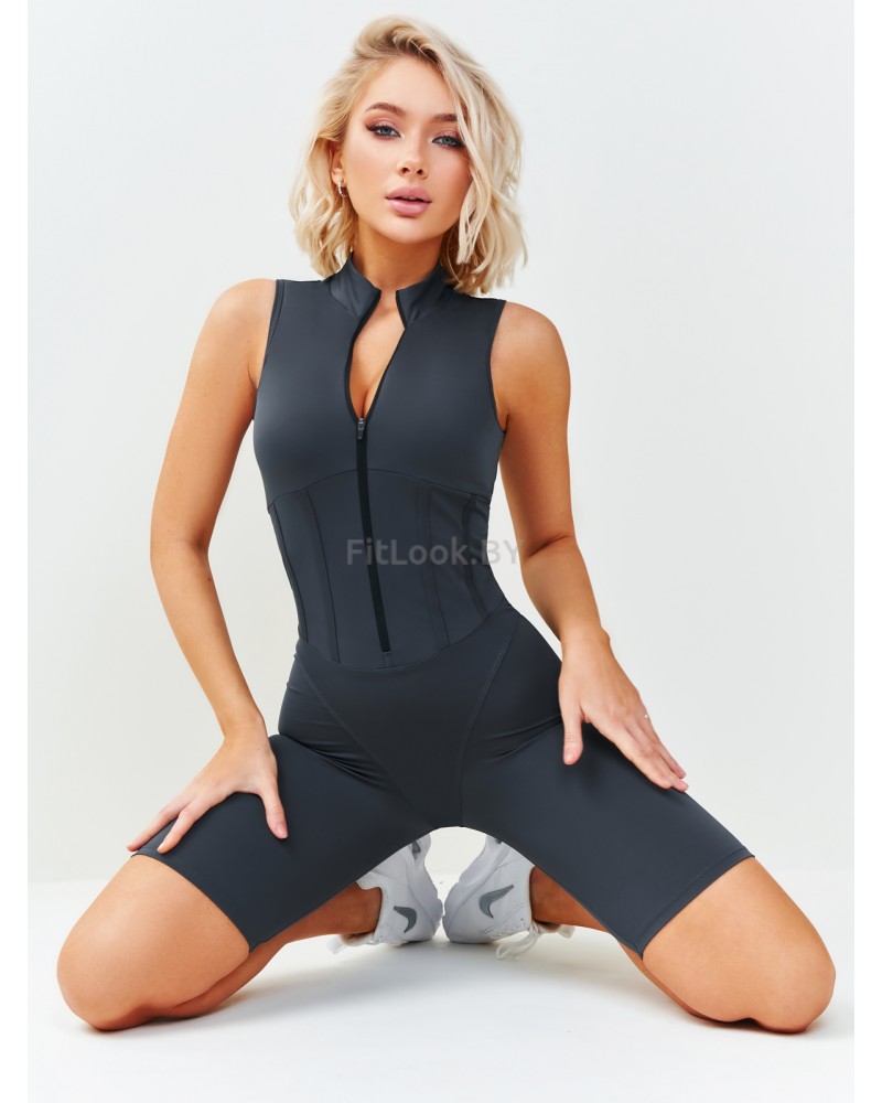 Комбинезон Neverlate Corset Gray  укороченный с фиксатором