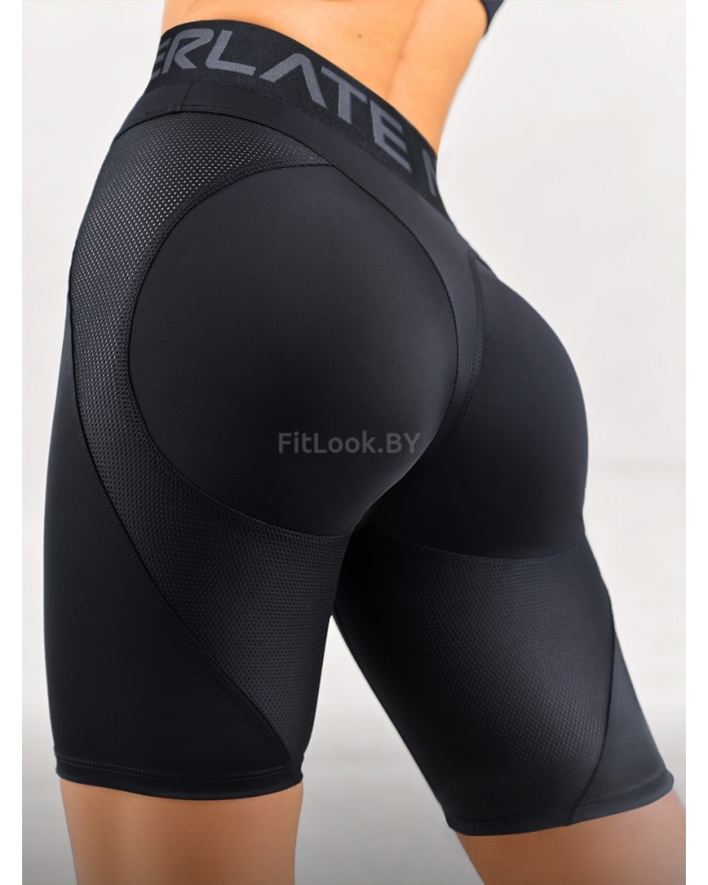 Черные велосипедки Atletic Mesh с моделирующими вставками из сетки Атлетика