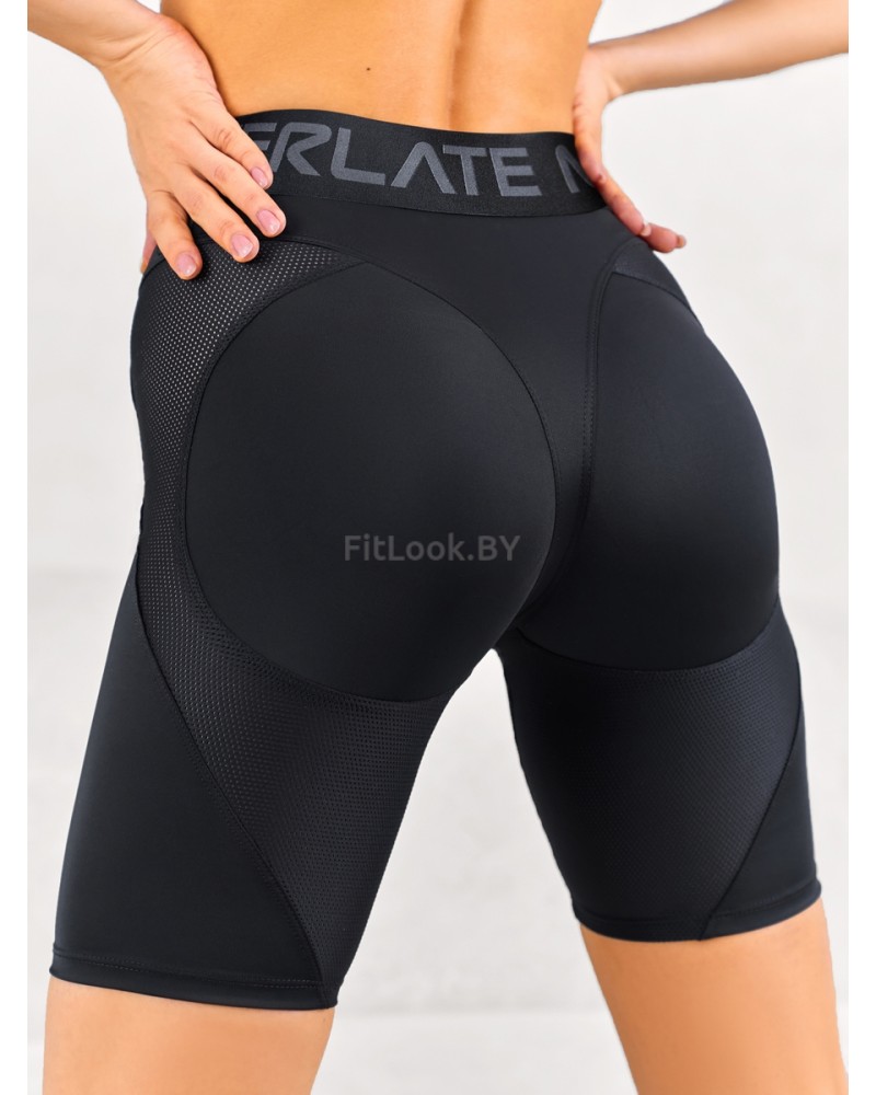 Черные велосипедки Atletic Mesh с моделирующими вставками из сетки Атлетика