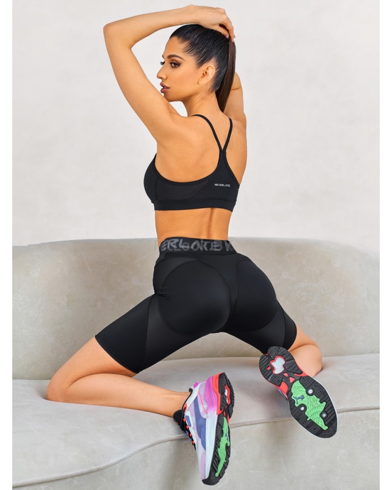 Черные велосипедки Atletic Mesh с моделирующими вставками из сетки Атлетика