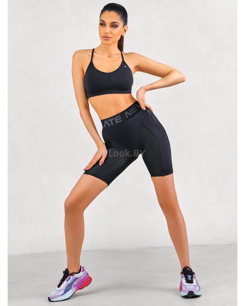Черные велосипедки Atletic Mesh с моделирующими вставками из сетки Атлетика