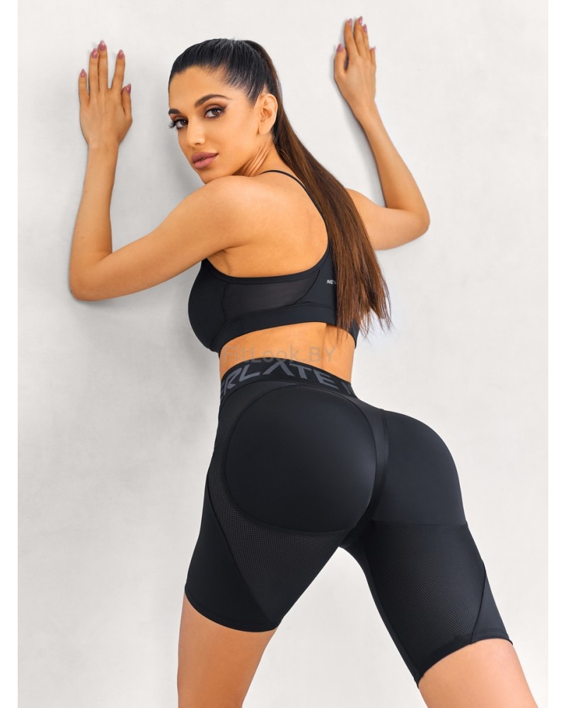 Черные велосипедки Atletic Mesh с моделирующими вставками из сетки Атлетика