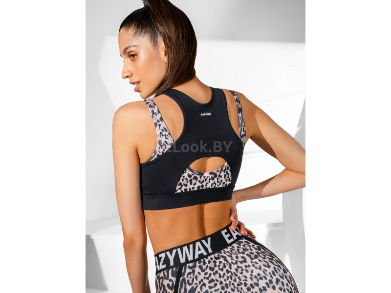 Бра спортивное NEVERLATE Black Leo 548.5