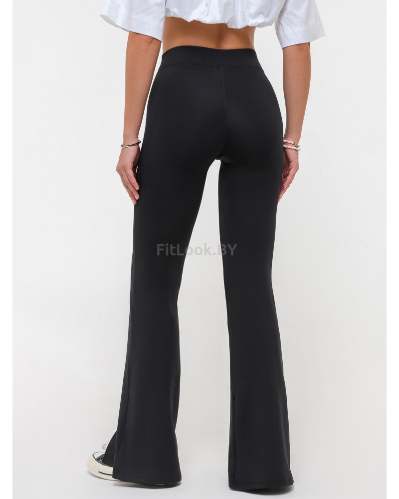 Спортивные брюки-клеш с разрезами и высокой талией Neverlate Slash