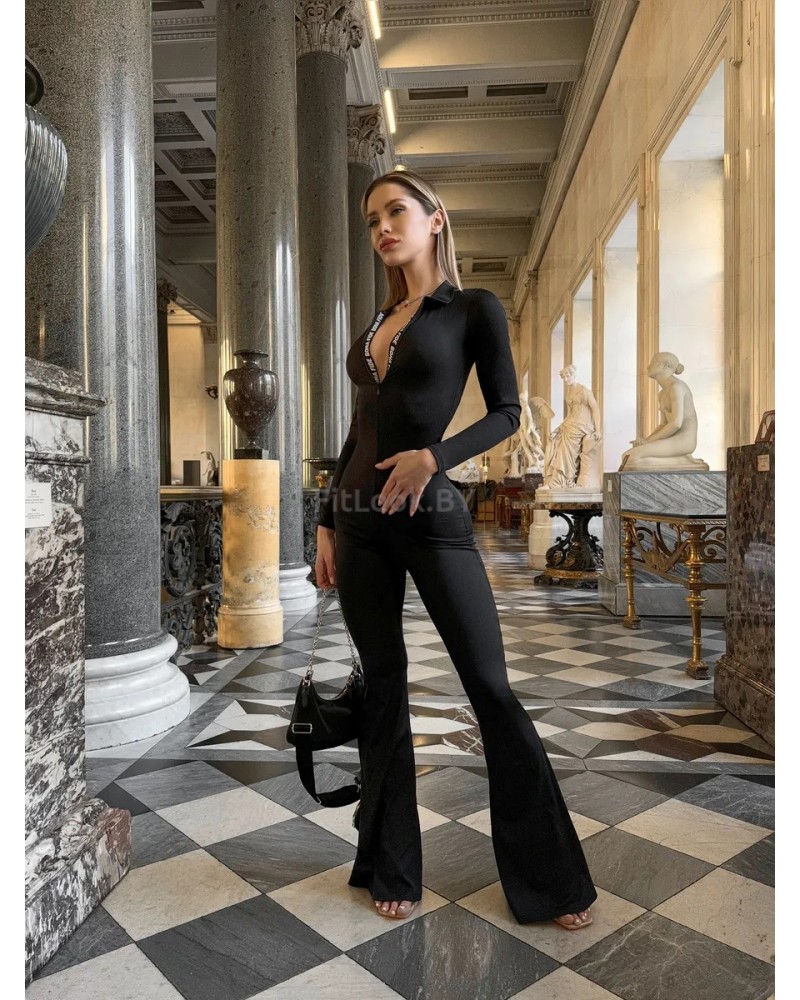 Повседневный комбинезон Bona Fashion: Chika Bomb "Black Rib"