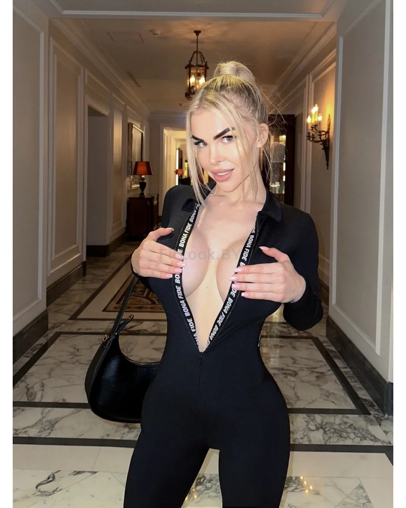 Повседневный комбинезон Bona Fashion: Chika Bomb "Black Rib"