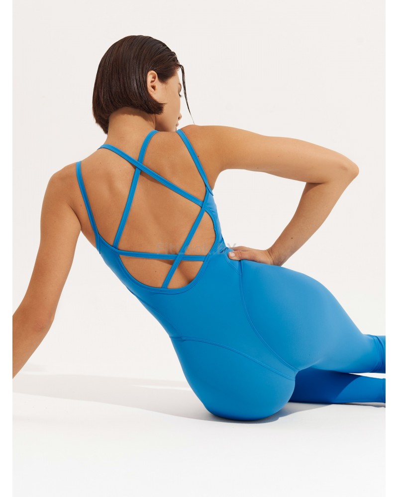 Женский комбинезон для фитнеса Neverlate Aerobic Blue