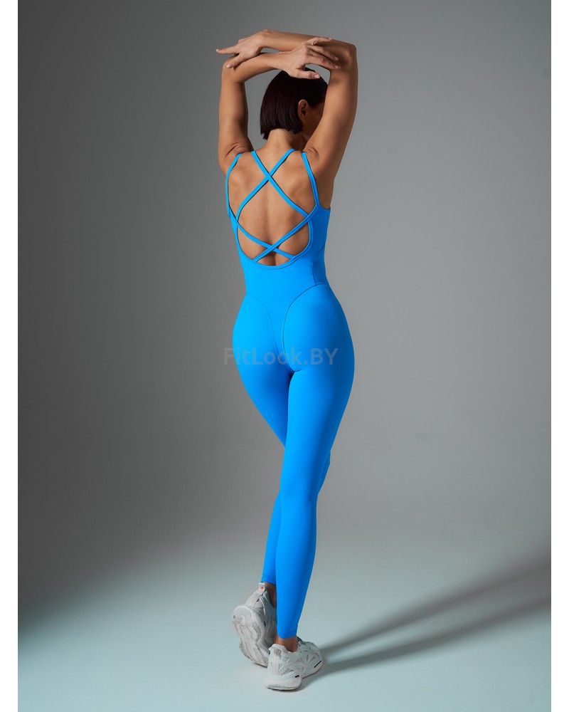 Женский комбинезон для фитнеса Neverlate Aerobic Blue
