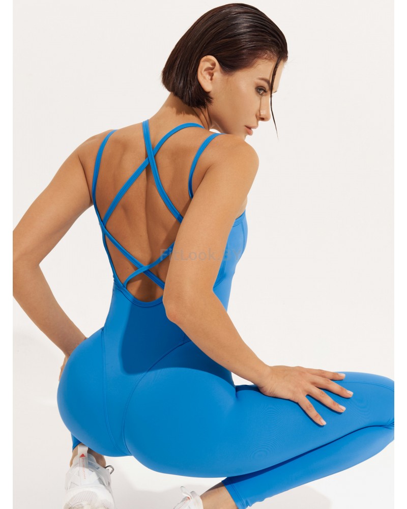 Женский комбинезон для фитнеса Neverlate Aerobic Blue