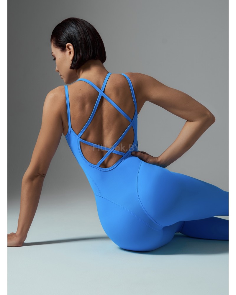 Женский комбинезон для фитнеса Neverlate Aerobic Blue