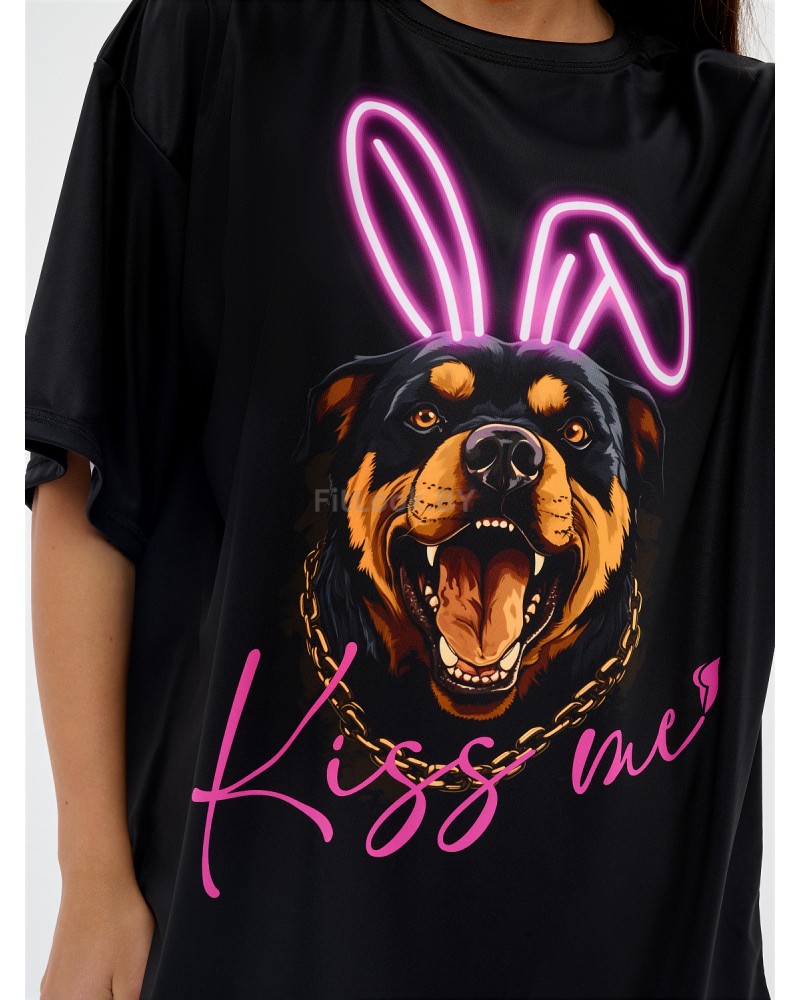 Футболка Bona Fashion: OVERSIZE T-shirt "Dangerous Kiss"