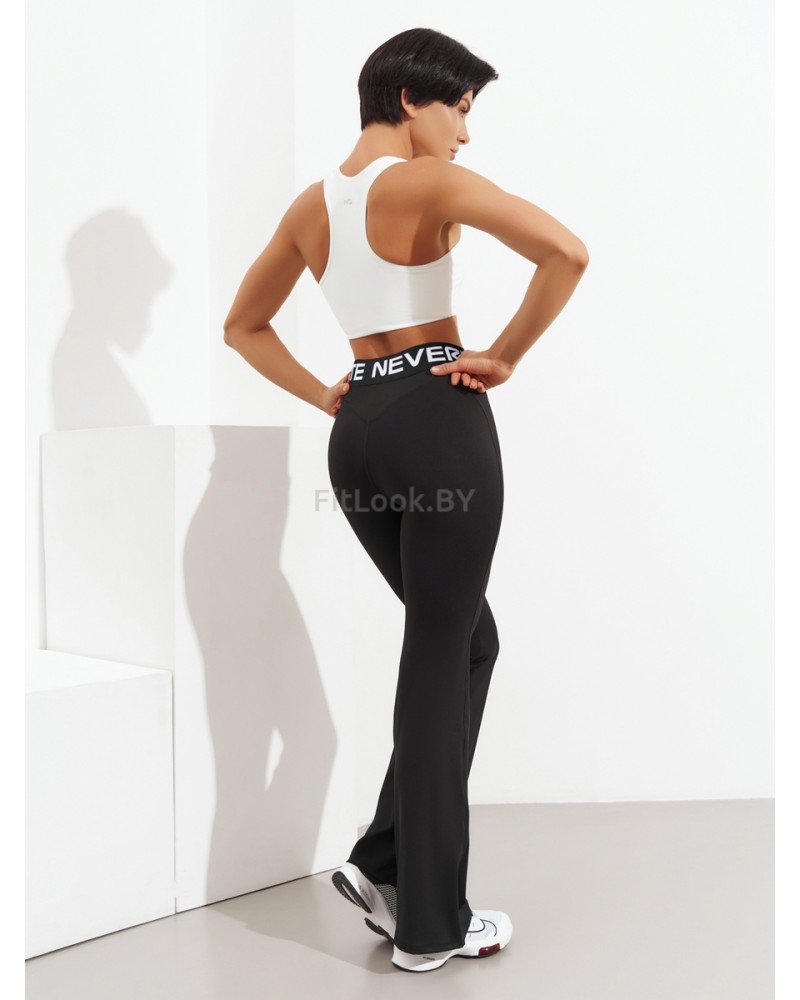 Спортивные брюки-клеш с высокой посадкой