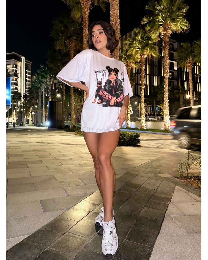 Футболка Bona Fashion: OVERSIZE T- shirt "Never stay in love"