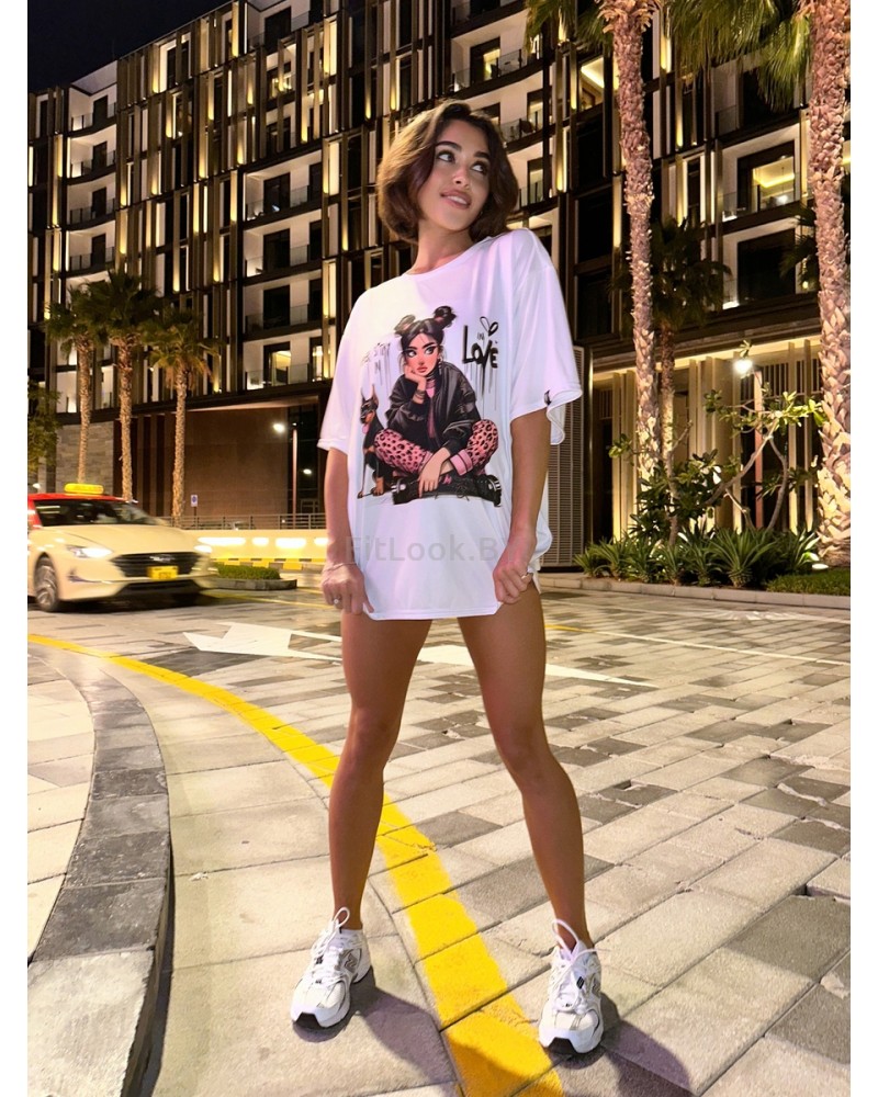 Футболка Bona Fashion: OVERSIZE T- shirt "Never stay in love"