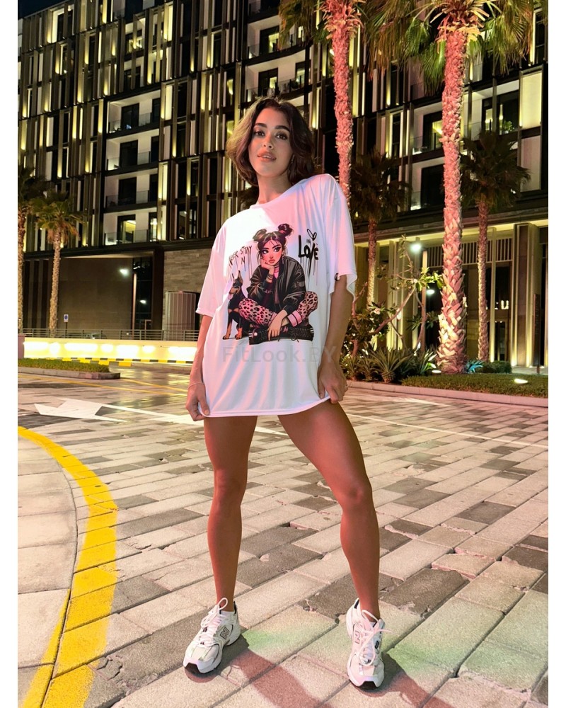 Футболка Bona Fashion: OVERSIZE T- shirt "Never stay in love"