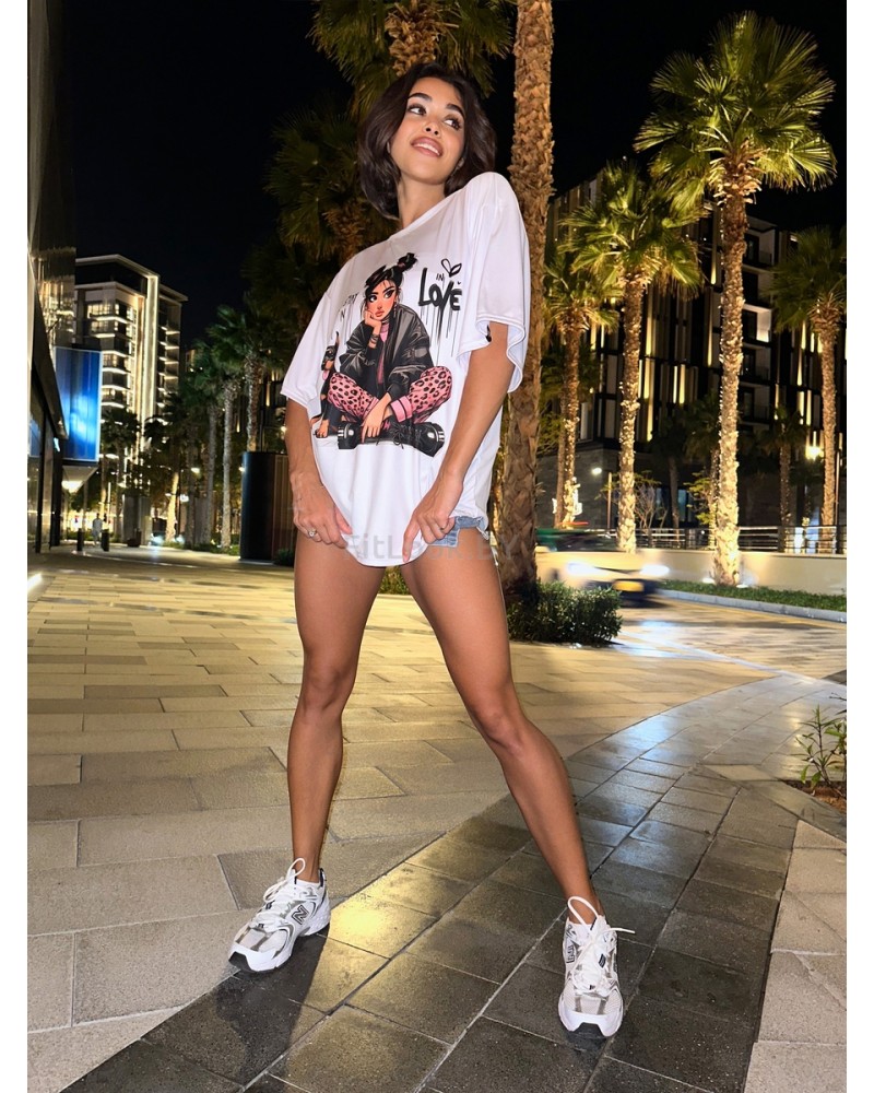 Футболка Bona Fashion: OVERSIZE T- shirt "Never stay in love"