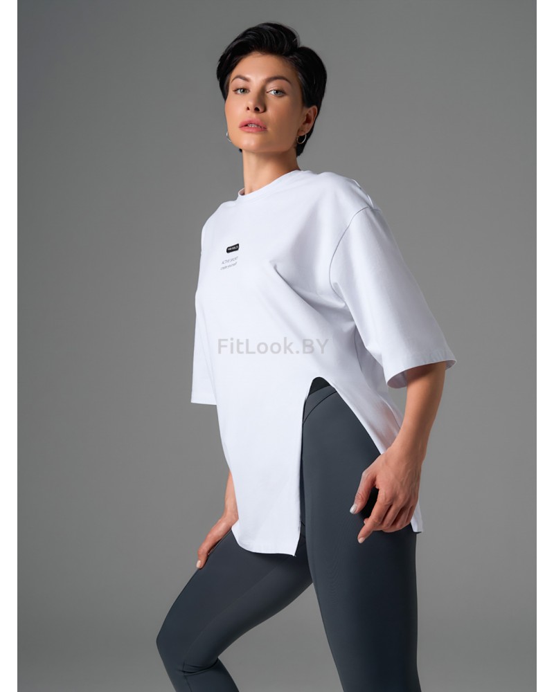 Футболка свободного силуэта ACTIVE SPORT create yourself с разрезом