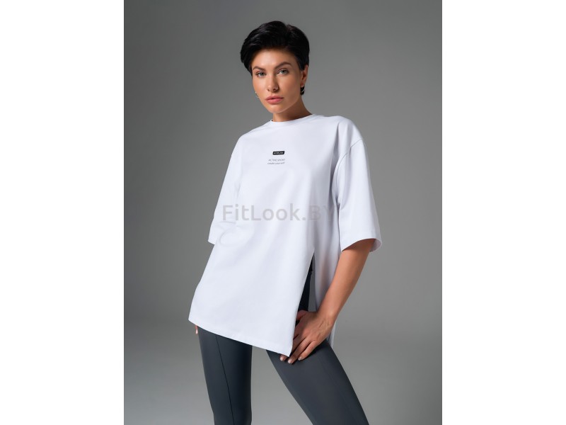 Оверсайз футболка Neverlate Active Sport White 901.1