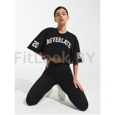 Оверсайз футболка Neverlate 19 Crop Black
