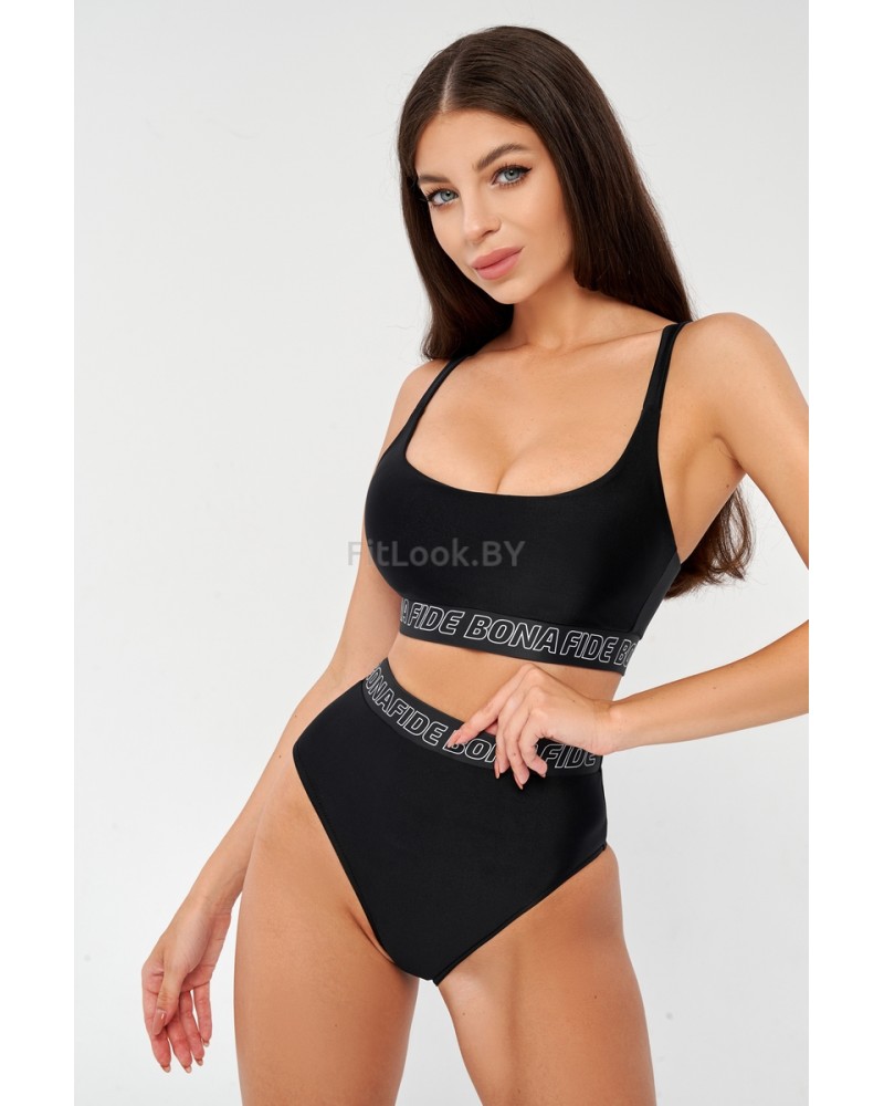 Раздельный купальник Bona Fide High Waist Swimsuit "Black"