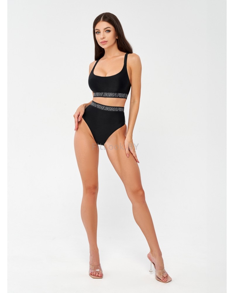Раздельный купальник Bona Fide High Waist Swimsuit "Black"