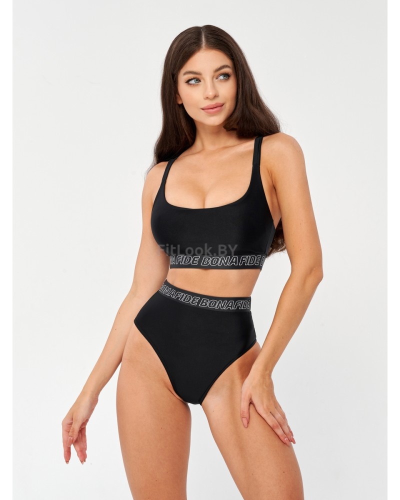 Раздельный купальник Bona Fide High Waist Swimsuit "Black"