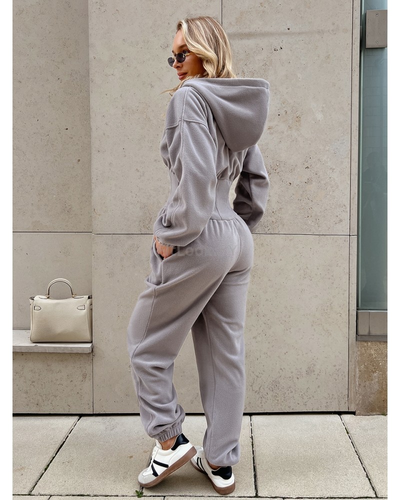 Утепленный комбинезон из флиса с иммитацией корсета