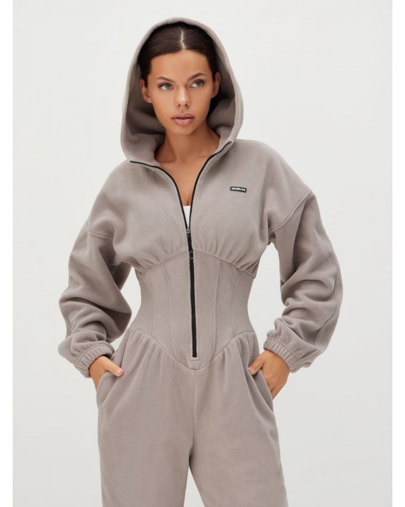 Утепленный комбинезон из флиса с иммитацией корсета