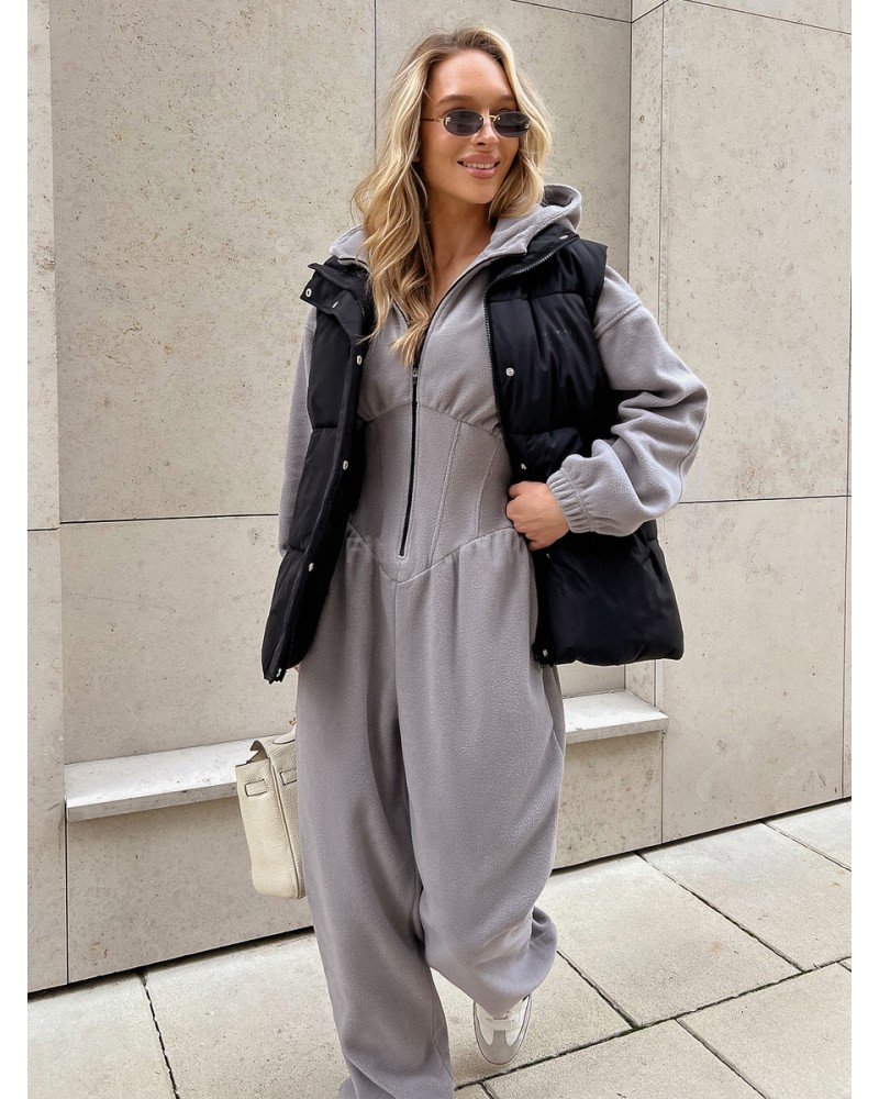 Утепленный комбинезон из флиса с иммитацией корсета