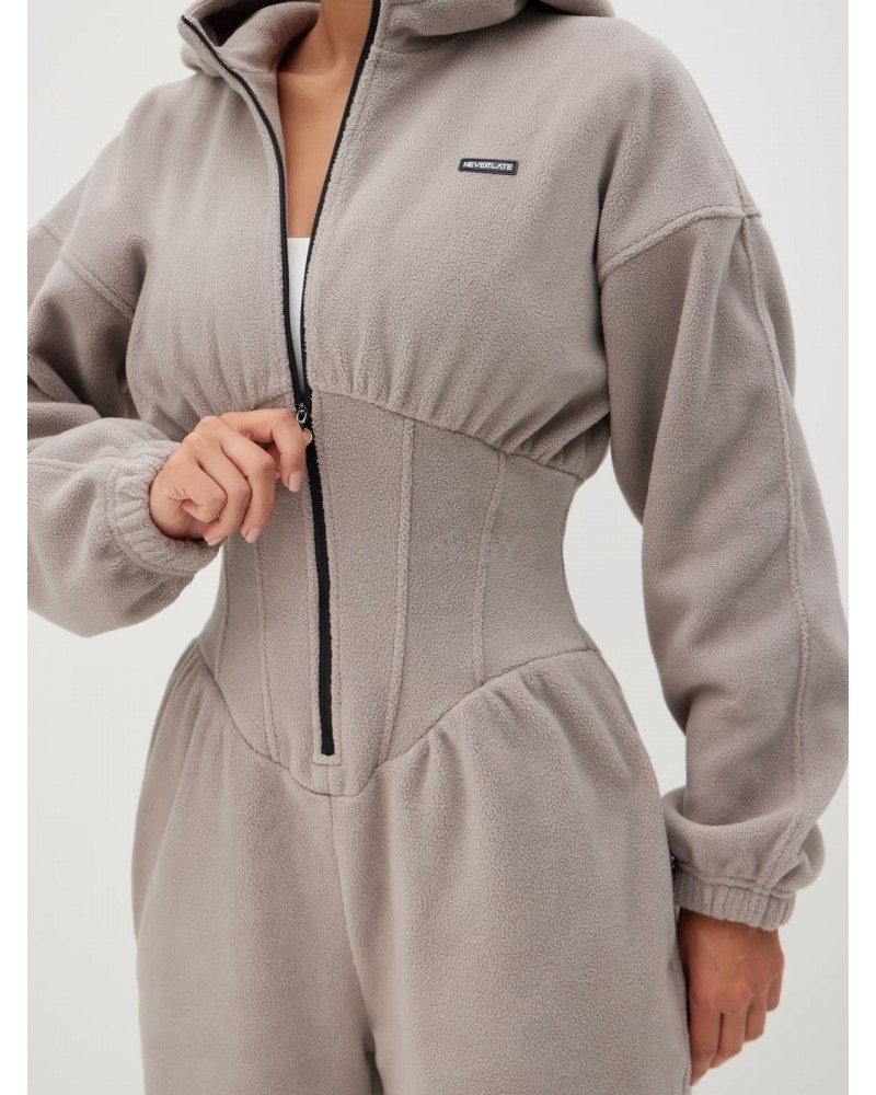 Утепленный комбинезон из флиса с иммитацией корсета