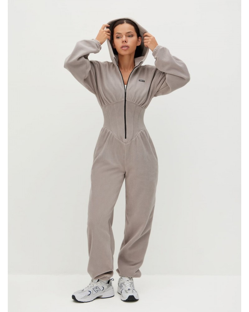 Утепленный комбинезон из флиса с иммитацией корсета