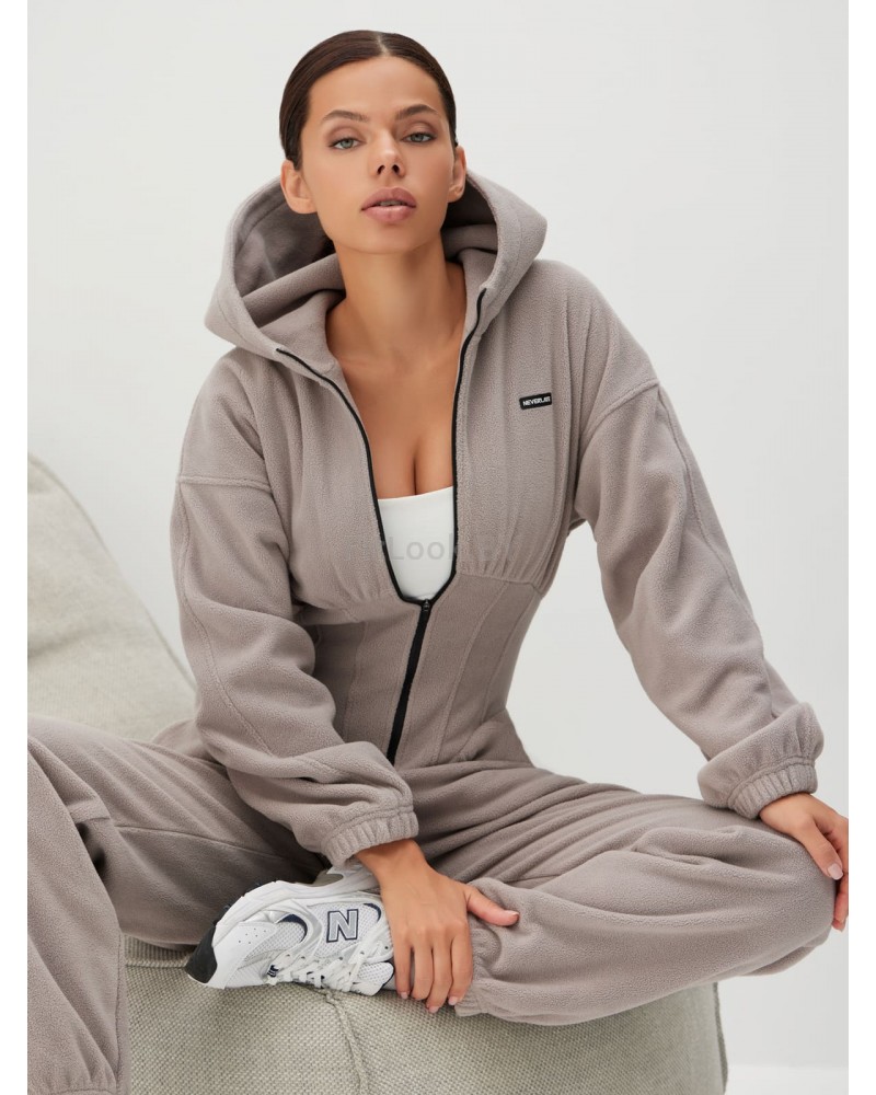 Утепленный комбинезон из флиса с иммитацией корсета