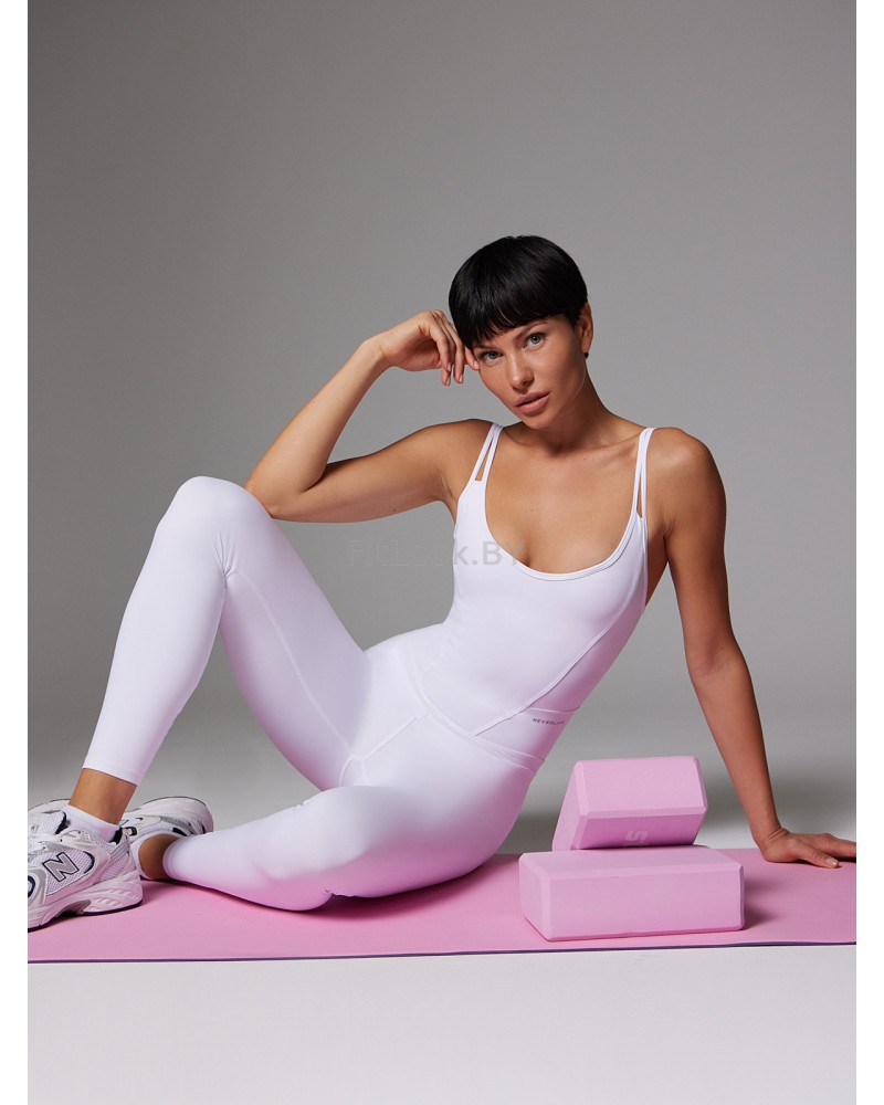 Моделирующий комбинезон на бретелях Neverlate Aerobics Classic White