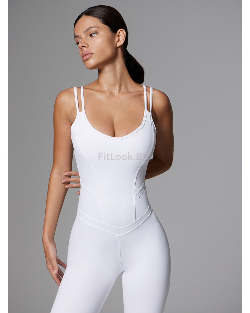 Моделирующий комбинезон на бретелях Neverlate Aerobics Classic White