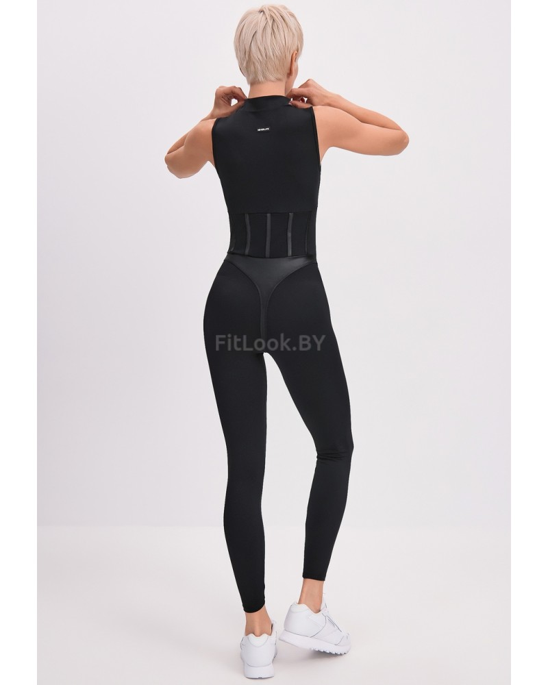Комбинезон для фитнеса Corset Long Black  с фиксатором