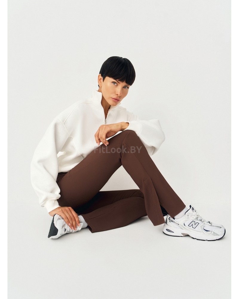 Брюки клеш в рубчик c разрезами NEVERLATE RIB Slash 