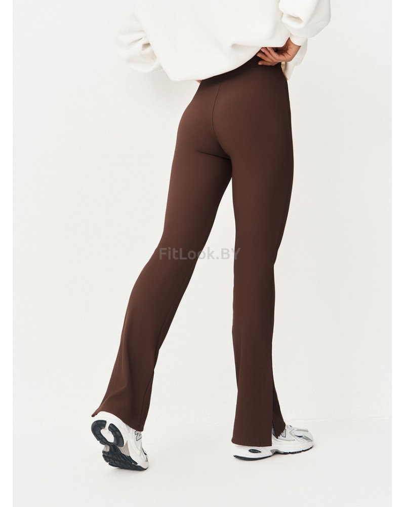 Брюки клеш в рубчик c разрезами NEVERLATE RIB Slash 