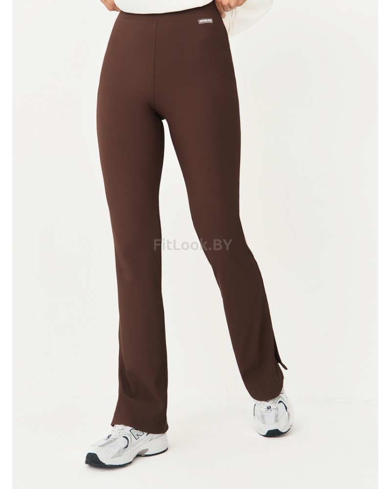 Брюки клеш в рубчик c разрезами NEVERLATE RIB Slash 