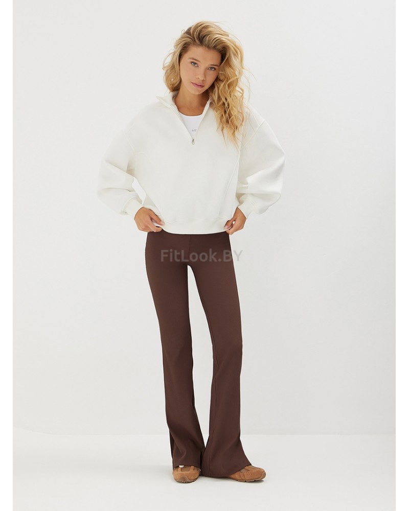 Брюки клеш в рубчик c разрезами NEVERLATE RIB Slash 