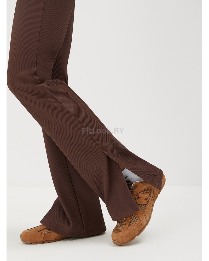 Брюки клеш в рубчик c разрезами NEVERLATE RIB Slash 