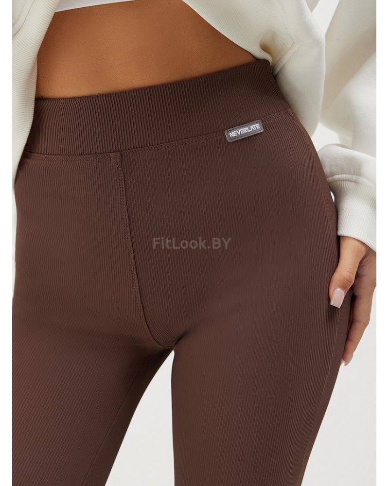 Брюки клеш в рубчик c разрезами NEVERLATE RIB Slash 