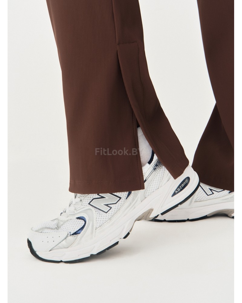 Брюки клеш в рубчик c разрезами NEVERLATE RIB Slash 