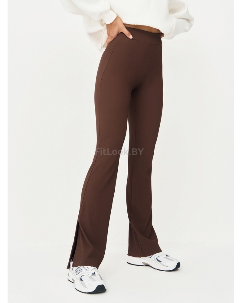 Брюки клеш в рубчик c разрезами NEVERLATE RIB Slash 