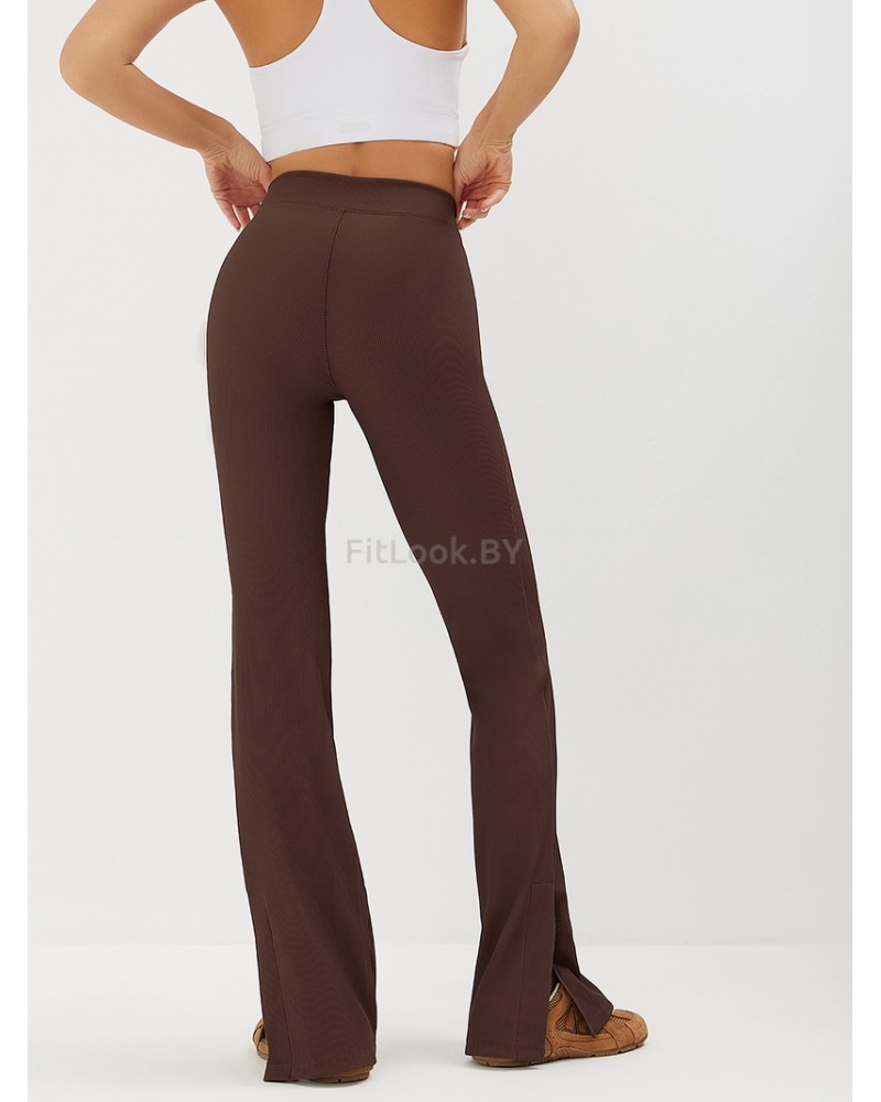 Брюки клеш в рубчик c разрезами NEVERLATE RIB Slash 