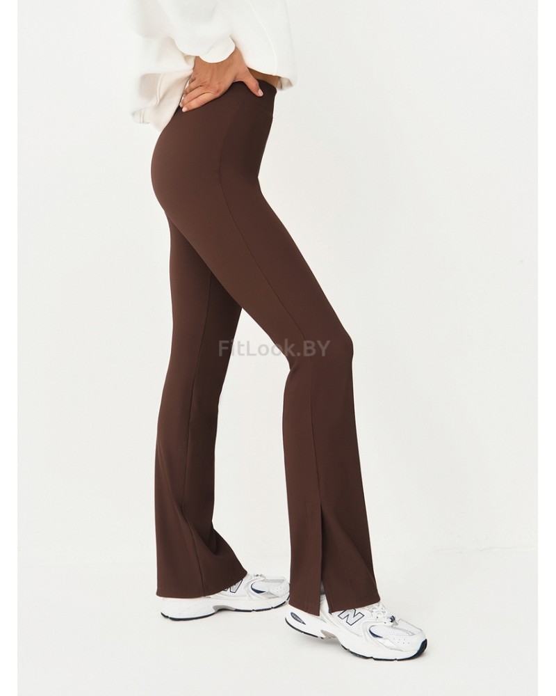 Брюки клеш в рубчик c разрезами NEVERLATE RIB Slash 