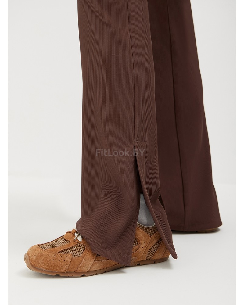 Брюки клеш в рубчик c разрезами NEVERLATE RIB Slash 