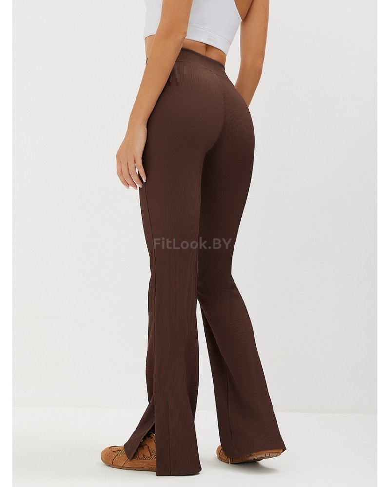 Брюки клеш в рубчик c разрезами NEVERLATE RIB Slash 