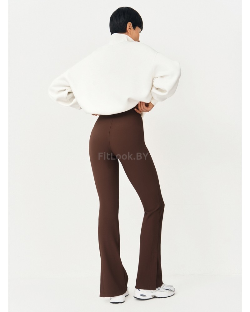 Брюки клеш в рубчик c разрезами NEVERLATE RIB Slash 